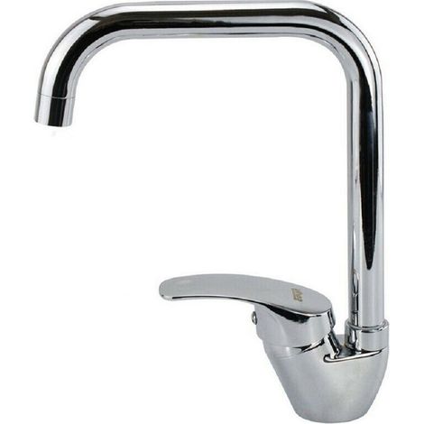 Robinet De Cuisine évier Mitigeur Bec Haut Carré Laiton Chrome 69140 (1/3)