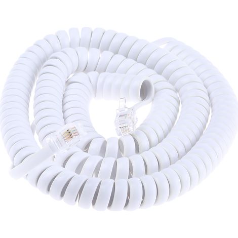 Rallonge téléphonique, Mâle RJ9 (4/4) / Mâle RJ9 (4/4), Blanc, 5m ( Prix pour 1 )