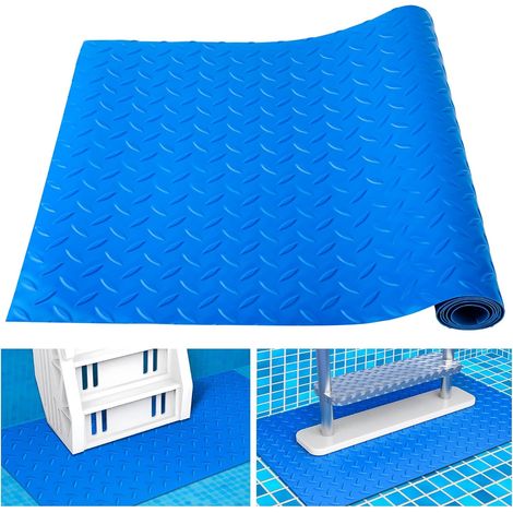Tapis Antidérapant Piscine, 90x23cm Tapis D'échelle de Piscine, Tapis de Sol Piscines Rectangulaire, Pool Ladder Mat for Ground Pools, Tapi de Piscines Compatible avec échelle (B) (1/5)