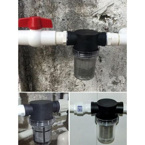 NALOOKAMIC  Filtre de pompe à eau de 1,27 cm, filtre d'irrigation en ligne 50 mailles pour tuyau d'eau d'entrée d'eau compatible avec les pompes WFCO et Shurflo (noir)