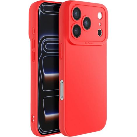 Coque - AVIZAR - iPhone 17 Pro Max - Silicone Souple - Renfort Bloc Caméra - Rouge (1/5)