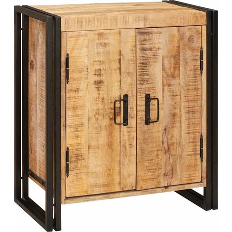 Table de chevet Cabinet de chevet Table de nuit Marron Bois de mangue brut massif (1/5)