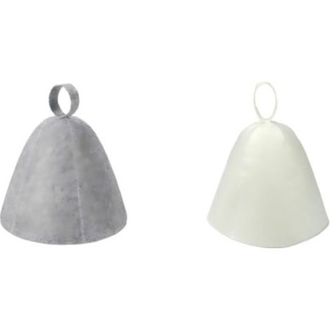 2 Saunahüte aus Filz für Damen und Herren – Schwarz + Grau – 34 x 34 x 23 cm (1/5)