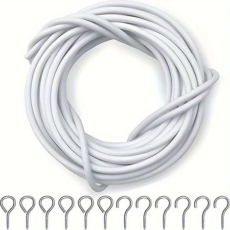 Cordon pour rideau/rideau de douche - 5 mètres (6 vis ouvertes + 6 vis fermées) (1/5)