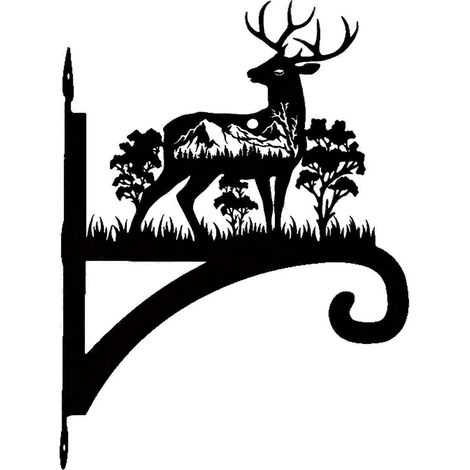 Crochet mural en métal revêtu, support pour plantes, silhouette d'animal, fixation murale, antirouille plantes suspendues d'intérieur et d'extérieur, mangeoire à oiseaux, lanternes - E (1/5)