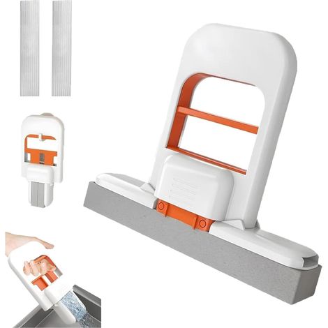 Mini balai de bureau pliable, brosse de nettoyage portable pour surfaces humides et sèches, idéale pour les petits espaces comme la salle de bain, la cuisine, les vitres et la voiture. (1/5)