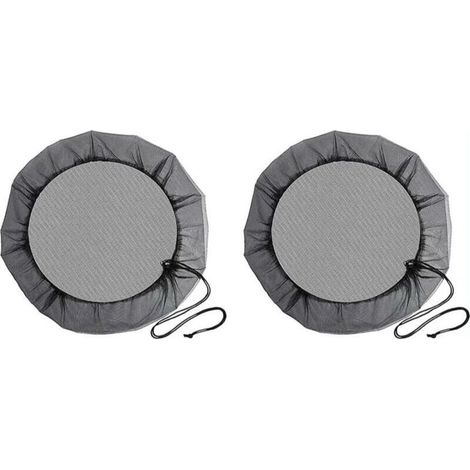 (Diamètre 100 cm) Filet de Baril de Pluie, 2 Pièces Filet de Protection avec Cordon de Serrage, Couverture Anti-Moustique & Animaux pour Récupérateur deau de Pluie (1/4)