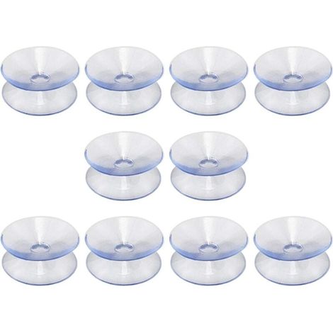 10er-Pack doppelseitige Silikon-Saugnäpfe für Tischplatten – Transparente Saugnäpfe ohne Haken – Geeignet für Glastischplatten – Größe: 35 mm