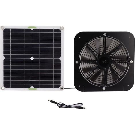 Kit de ventilateur de panneau solaire de refroidissement efficace rond du ventilateur actionné solaire de 13.5 pouces 100W pour le chenil de chien de poulailler de serre (1/4)