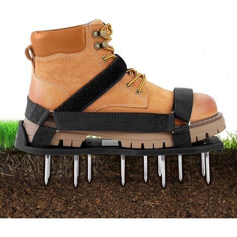 Lawn aerator sandals, lawn spikes, garden lawn aerator shoes, blackHigh quality, the ideal choice for families. (1/5)