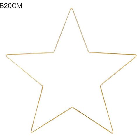 Sternförmiger Eisenring, dekorativer Metallring, Wandbehang, goldfarben, 200 mm (1/2)