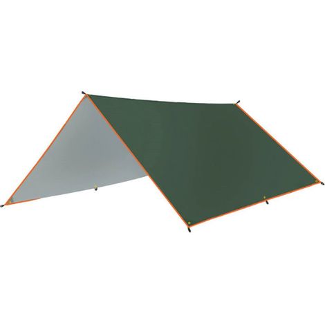 Lona de camping de 3 x 3 m, impermeable, resistente a la lluvia, con ojales, ideal para exteriores, vivac, senderismo, trekking, hamacas y toldos de furgoneta.