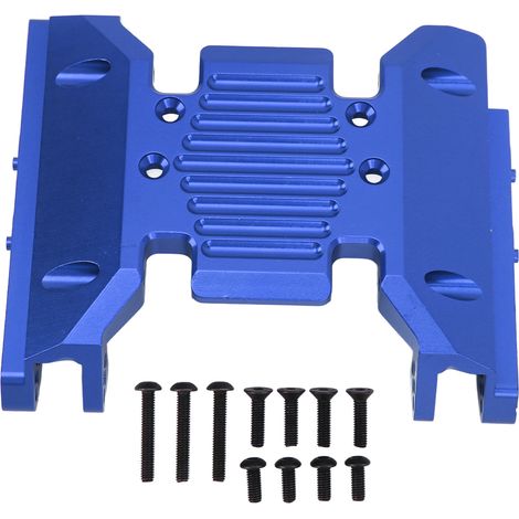 Boîte de vitesses pour voiture RC, plaque en alliage d'aluminium anodisé noir, usinée CNC, remplacement facile, accessoires RC pour SCX6 1/6 bleu (1/5)