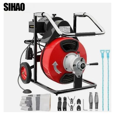 Rohrreinigungsmaschine Rohrreinigungsgerät Spirale 370W Rohrreiniger 1750 U/min