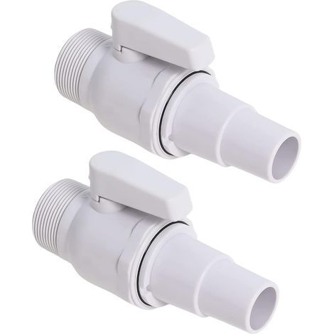 Pool-Absperrventil, Poolzubehör, Poolarmaturen, Kolbenventil, Poolfilterpumpe, Ersatzpumpenanschluss für Poolfilter (2 Stück) (1/5)