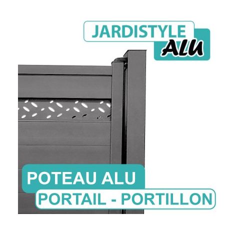 Cloture & Jardin – Poteau pour clôture aluminium thermolaqué 1,70m – Base 150x150mm – Capuchon de finition inclus – Fixation gonds vendue séparément (1/3)