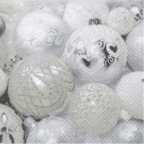 RAYHER - CONFEZIONE DI TOVAGLIOLI DA 20PZ 33X33CM - FANTASIA PALLINE DI NATALE