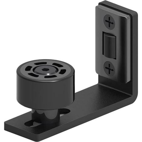 Ajustable Guide de Plancher Noir Guide Inférieur Pour Porte en Bois Coulissante Mur / porte (1/4)