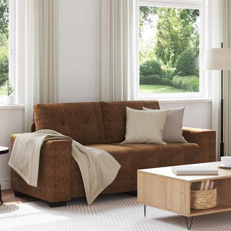 Loveseat Sofa with Cushion Brown Faux leather vidaXL (1/5)