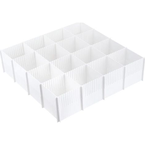 25 Pieces Sparateurs De Tiroir, Organisateur De Tiroir Rglables Pour Sous-vtements, Chaussettes, Maquillage, Fournitures De Bureau, Blanc (1/5)
