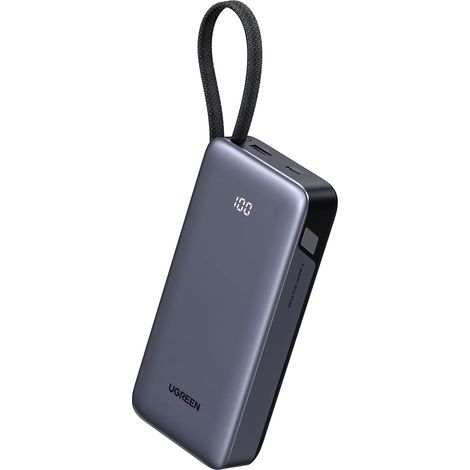 Batterie Externe 20000mAh Power Bank Charge Rapide Câble USB C Intégré Chargeur Portable LED Compatible avec 17 16 15 25 24 A56 (1/5)