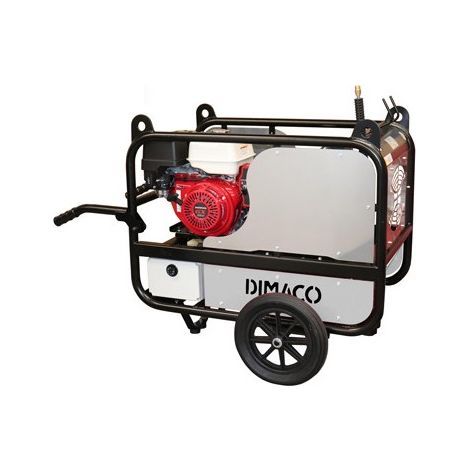 Nettoyeur haute pression thermique 900 l/h 240 bar – Moteur essence HONDA 13 CV – Débit max 15 l/min – Pour chantiers humides – Dimaco