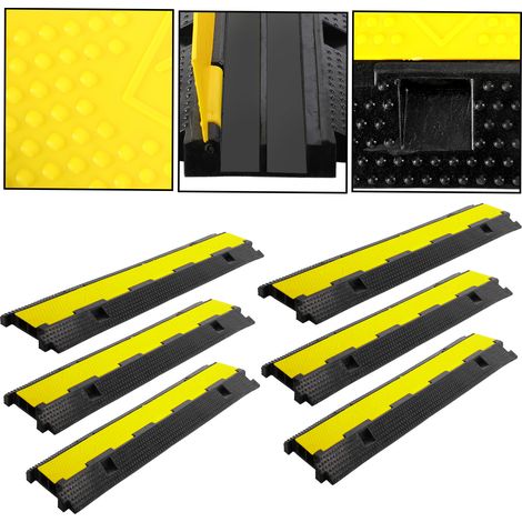 Wolketon 6 pièces Rampe Protection Câble pont de câble protection de passage 100cm canal de sol 2 canaux tuyau (1/5)