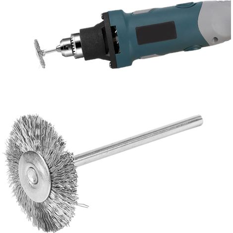 Lot de 10 brosses électriques en acier pour le meulage du bois, la sculpture de racines, l'ébavurage, la sculpture de noix, le polissage et le meulage de moules métalliques, accessoires de meulage et (1/5)