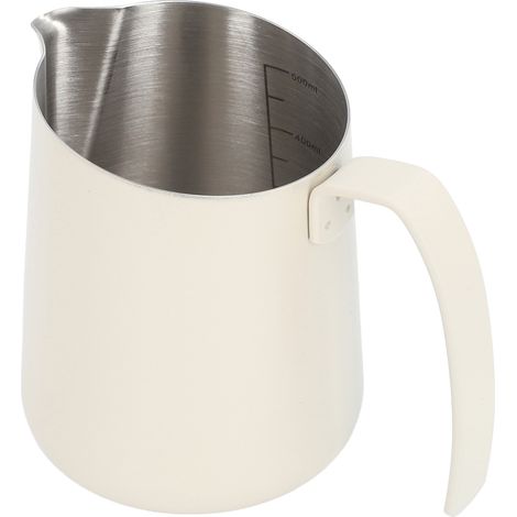 Pichet À Mousse De Lait - Acier Inoxydable 304 - Bec Incliné Et Échelle De Mesure - Pour Latte Art Et Cuisine - 500 ml (1/5)