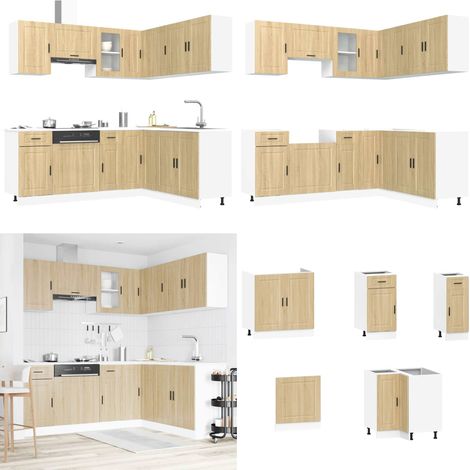 vidaXL Ensemble d'armoires de cuisine 11 pcs Porto bois d'ingénierie (1/5)