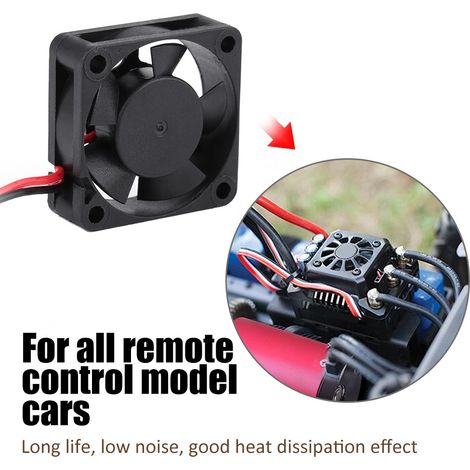 Ventilateur de refroidissement pour moteur de voiture RC, noir, à courant continu (30 x 30 mm) (1/5)