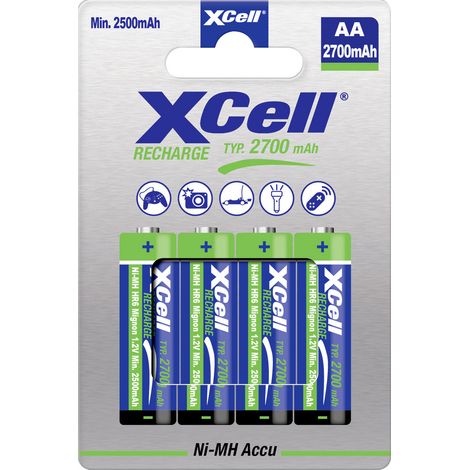 XCell X2700AA B4 Mignon (AA)-Akku NiMH 2700 mAh 1.2 V 4 St.