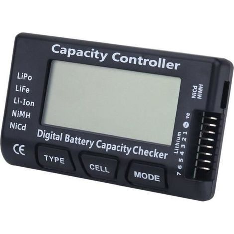 pair Détecteur de testeur de tension de contrôleur de capacité numérique pour batterie LiPo Li-ion LiFe NiMH / NiCd-RAC (1/4)