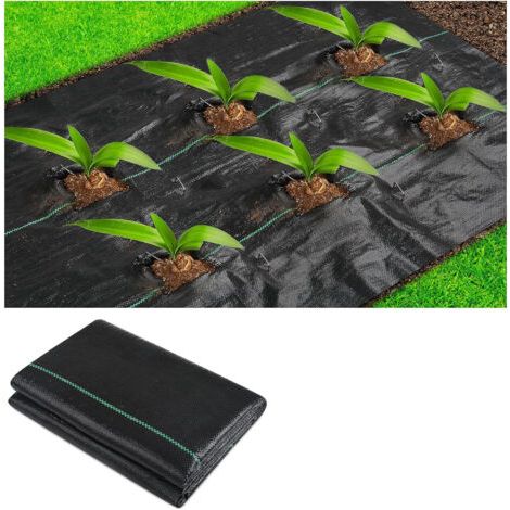 Tissu de couverture d'herbe, tissu résistant à l'herbe, tissu perméable à l'eau 100 g/m² et stabilisateur UV, géotextile résistant à l'herbe couvrant le paysage de jardin, 1 x 20 (1/5)