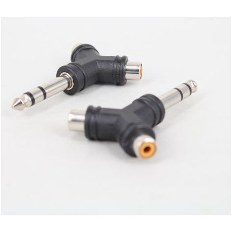 6,5-mm-AV-Audioadapter auf zweikanaligen RCA (RCA) auf 2RCA (RCA-Buchse) für Mischpulte. (1/5)