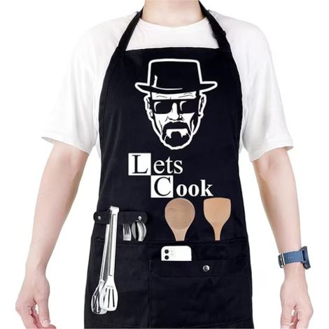 Tablier de chef, tablier de chef amusant avec poches, tabliers de cuisine pour barbecue, anniversaire de papa, cadeaux originaux, (1/5)