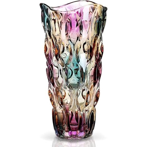 Grand vase en verre pour fleurs, vase en cristal d'ambre, décoration d'intérieur, cadeaux de mariage (1/5)