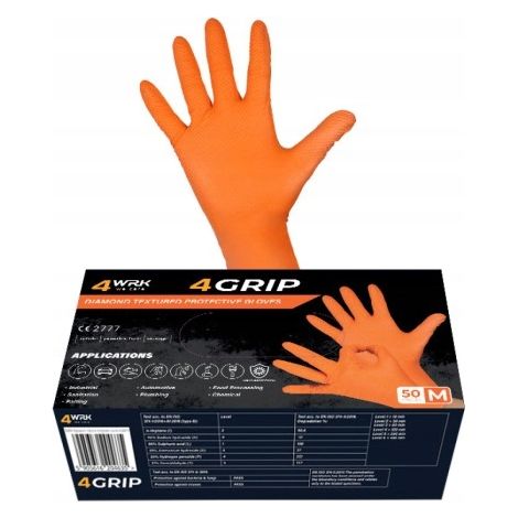 Guanti in nitrile rinforzati arancioni L GO grip 4WRK (1/5)
