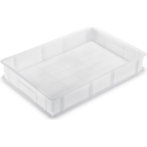 Cassetta service forata bianca impilabile 1880hd1 giganplast cesta impilabile per impasto (1/2)
