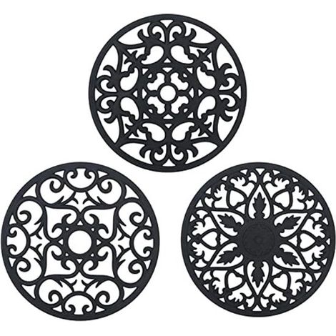 Juego de 3 posavasos antideslizantes, protectores de calor de silicona flexible para cocina y mesa.