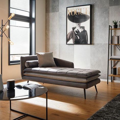Mömax Relaxliege Emilia Grau Samt (1/5)