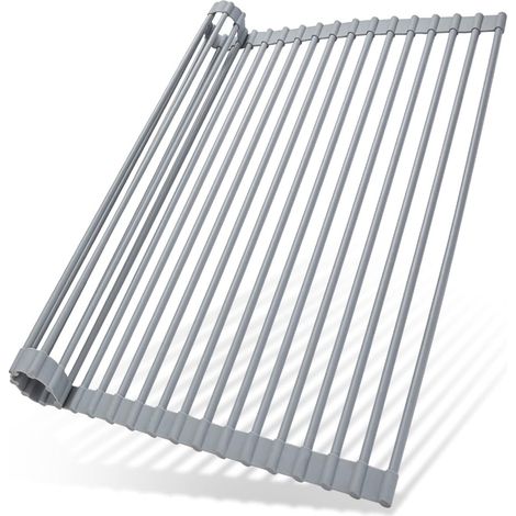 Abtropfgestell für die Spüle – Silikon – 44,7 x 39,1 cm – Faltbar – Rollbares Abtropfgestell – für die Spüle – Abtropfgestell für die Spüle – Rutschfest – 44,7 x 39,1 cm (1/5)