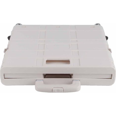 Chariot utilitaire pliable à 4 roues universelles avec frein silencieux, chariot à main pliable et caisse de rangement roulante avec couvercle, blanc, grandes roues (1/5)