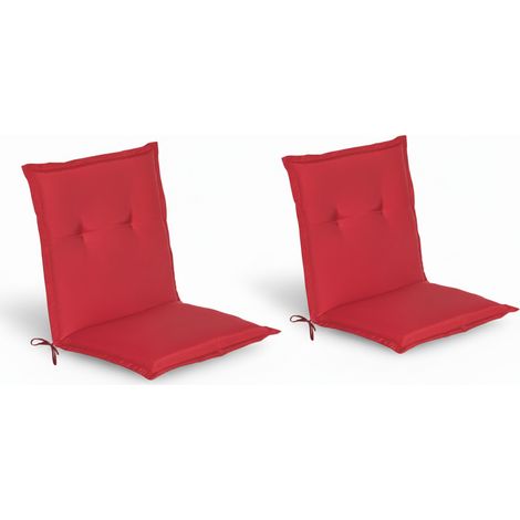 2er Set Niedriglehner Auflage Gartenstuhl Loft NL 100x50x6cm Rot