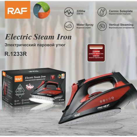 (Rouge) Défroisseur vapeur aux normes européennes - Fer à repasser portable - Fer à vapeur - Réglage multi-températures (1/5)