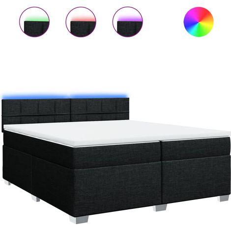 Maison Exclusive - Giroletto a Molle con Materasso Nero 200x200 cm in Tessuto (1/5)