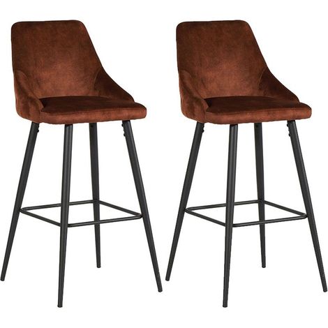 Lot 2 chaises de bar velours CASITA CHABARLOU3HAV (1/2)