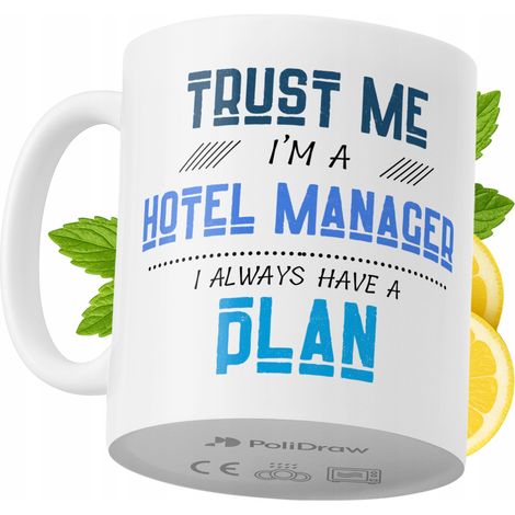 Lustige Kaffeetasse mit witzigem Textdesign für Hotelmanager – ideal für Geburtstage, Namenstage und Feiertage. Hochwertige Tasse für besondere Anlässe im Büro oder Homeoffice. Farbe: Weiß, 330 ml.