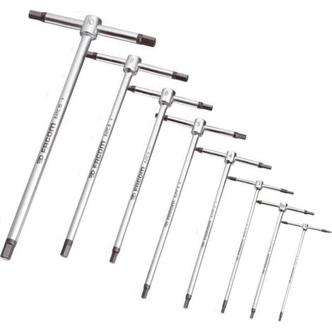 Jeu de clés mâles Facom, manche en T, 6 pans, 8 pièces (1/2)