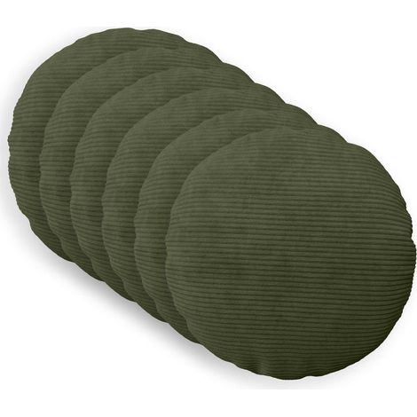 vidaXL Cushion Cover 6 pcs HEERLEN Green 脴 50 cm Corduroy (1/5)